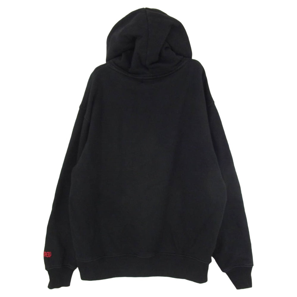 PORKCHOP ポークチョップ 21AW ROUNDED HOODIE フロントポーク プルオーバー フーディー パーカー ブラック系 M【中古】