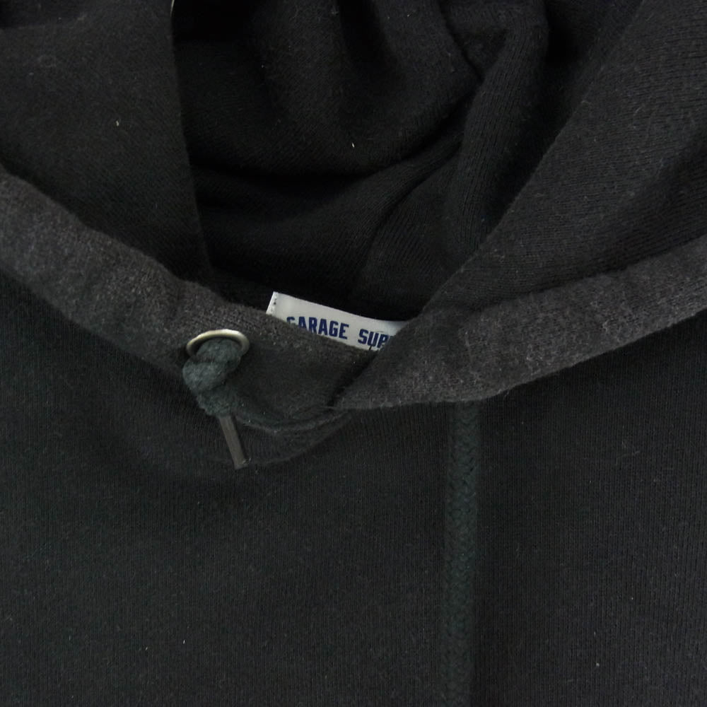 PORKCHOP ポークチョップ 21AW ROUNDED HOODIE フロントポーク プルオーバー フーディー パーカー ブラック系 M【中古】