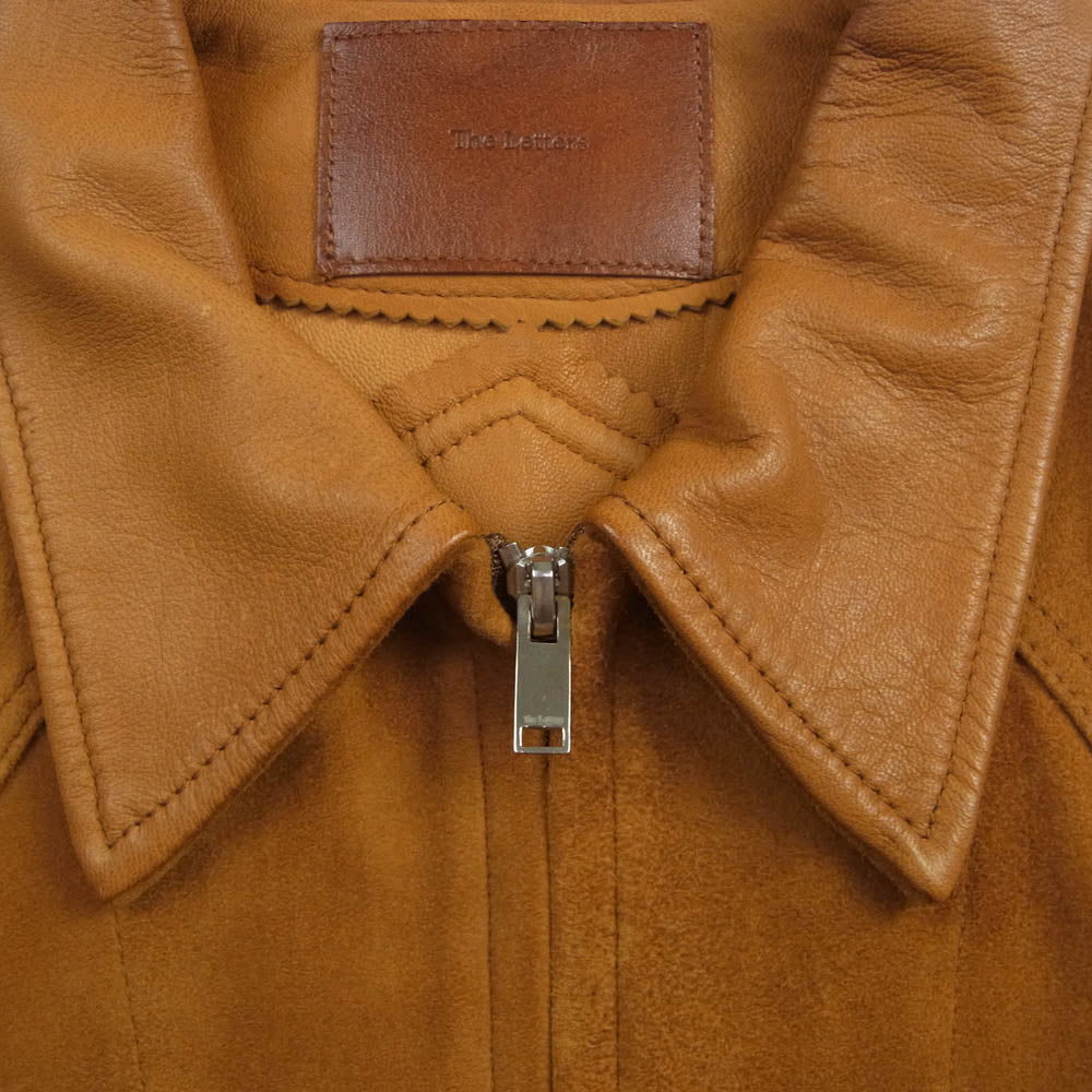 レターズ LFBA-LJ0001 WESTERN PINKING JACKET ゴートレザー ウエスタン ジップアップ レザー ジャケット ブラウン系 S【中古】