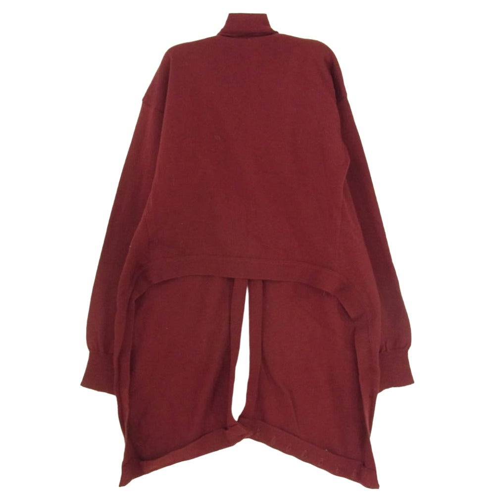 ROMEO GIGLI ロメオジリ ウール 変形 ロング ニット カーディガン エンジ系 9T【中古】