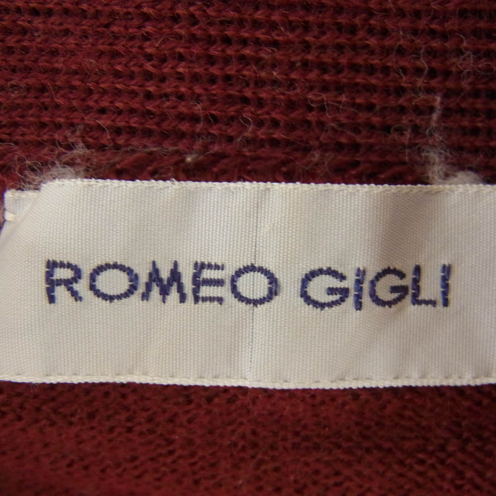 ROMEO GIGLI ロメオジリ ウール 変形 ロング ニット カーディガン エンジ系 9T【中古】