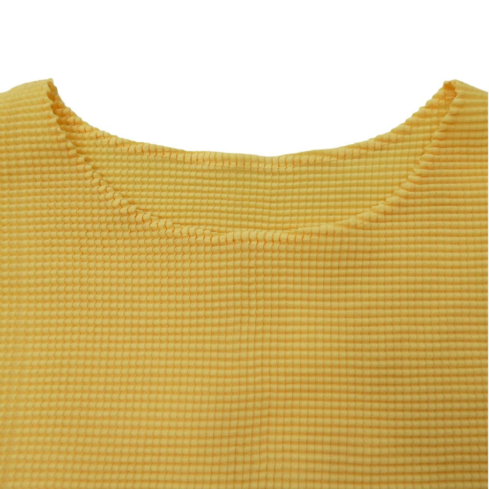 ISSEY MIYAKE イッセイミヤケ PP01FK934 PLEATS (T.) ボックス プリーツ加工 半袖 Tシャツ カットソー イエロー系 3【美品】【中古】