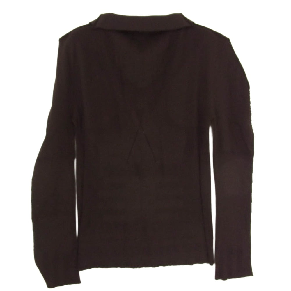 ISSEY MIYAKE イッセイミヤケ IM93-KK090 ハイネック メッシュ 長袖 ニット カットソー ブラウン系 M【中古】