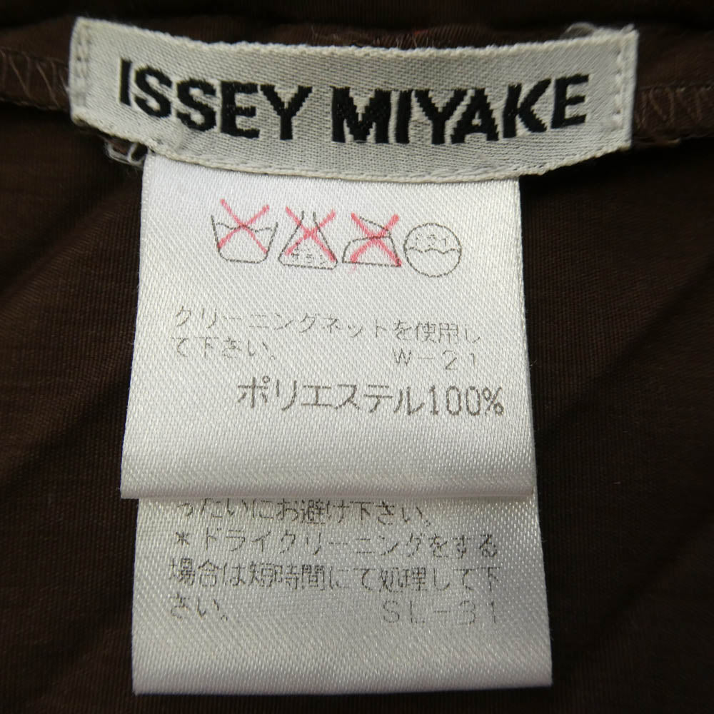 ISSEY MIYAKE イッセイミヤケ IM63-FJ910 プリーツ加工 ノーカラー 長袖 シャツ ブラウン系 M【中古】