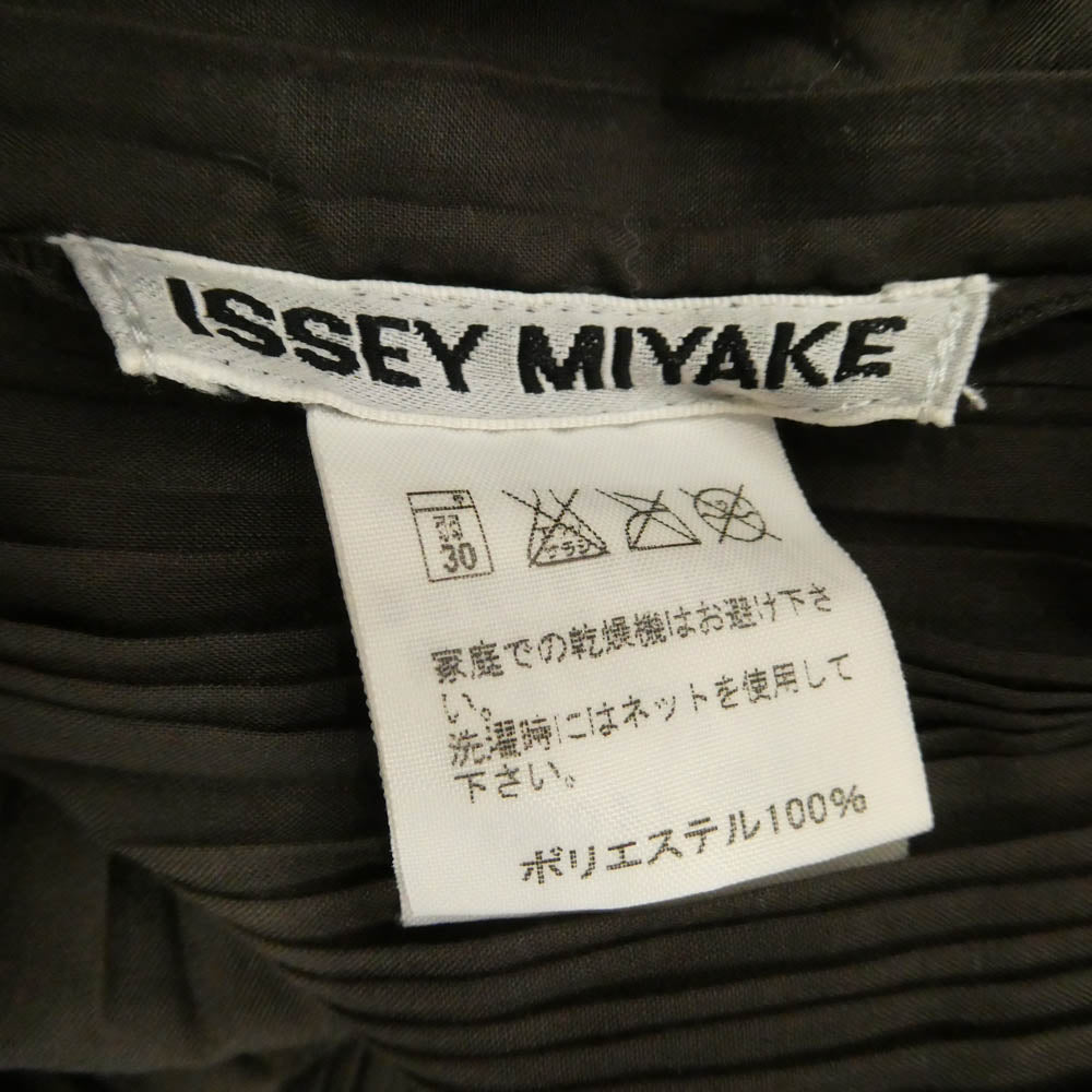 ISSEY MIYAKE イッセイミヤケ IM02FJ947 プリーツ加工 タンクトップ ノースリーブ カットソー ブラウン系 L【中古】