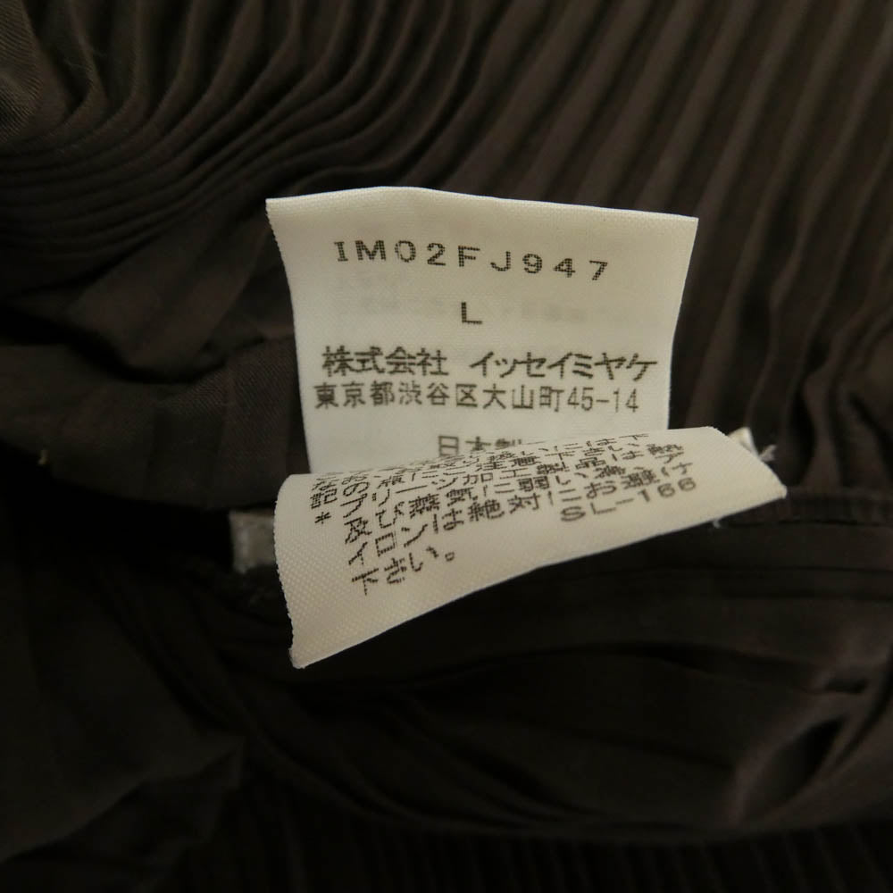 ISSEY MIYAKE イッセイミヤケ IM02FJ947 プリーツ加工 タンクトップ ノースリーブ カットソー ブラウン系 L【中古】