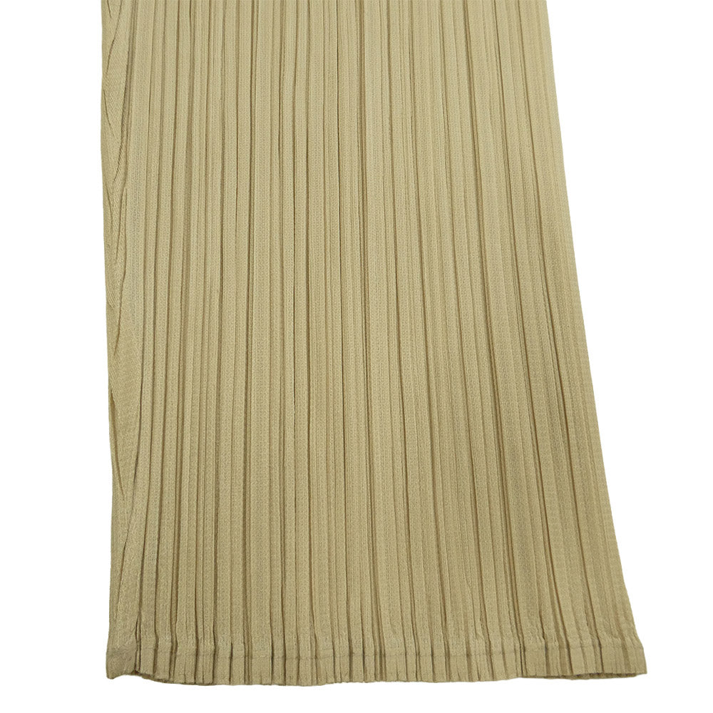 ISSEY MIYAKE イッセイミヤケ PP05-JF618 銀タグ プリーツ加工 イージー パンツ ベージュ系 S【中古】