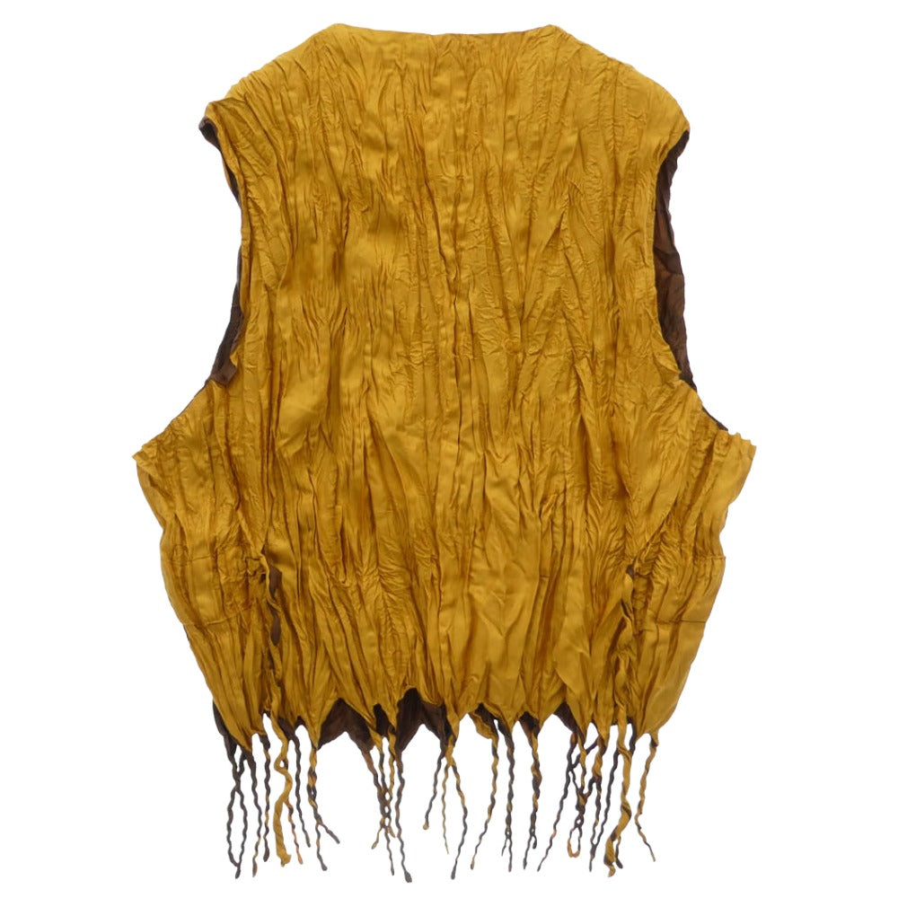 ISSEY MIYAKE イッセイミヤケ 06SS IM61-FE701 Fringe pleated vest フリンジ プリーツ ベスト オレンジ系 M【中古】