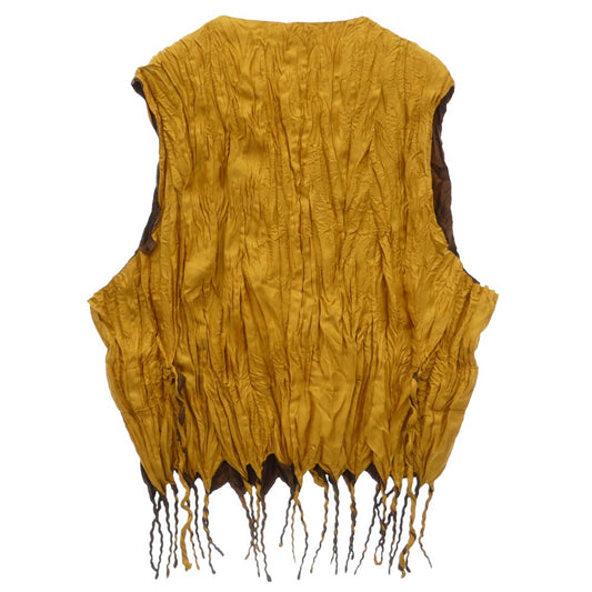 ISSEY MIYAKE イッセイミヤケ 06SS IM61-FE701 Fringe pleated vest フリンジ プリーツ ベスト オレンジ系 M【中古】