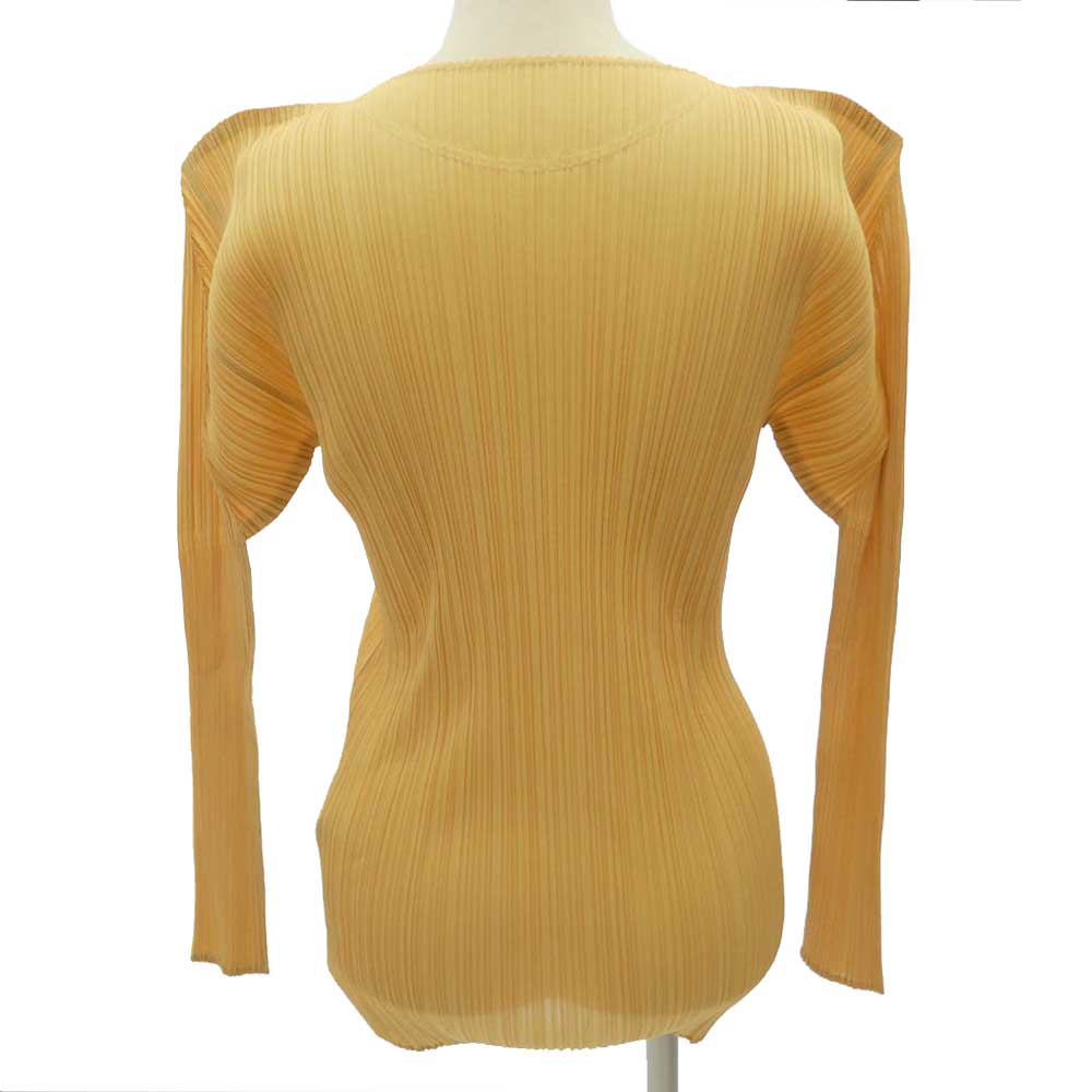 PLEATS PLEASE プリーツプリーズ イッセイミヤケ PP51-JK602 プリーツ加工 長袖 カットソー イエロー系 3【美品】【中古】