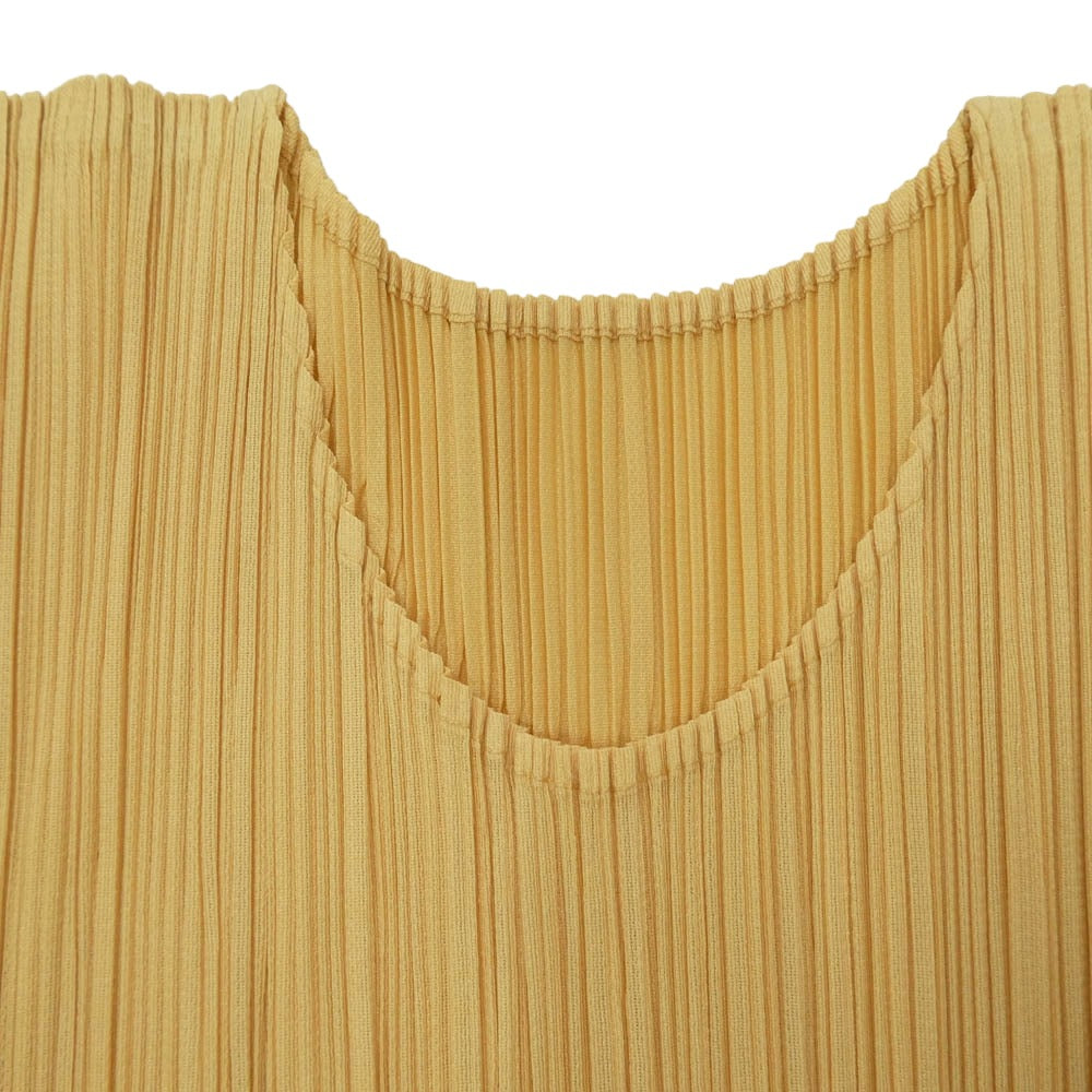 PLEATS PLEASE プリーツプリーズ イッセイミヤケ PP51-JK602 プリーツ加工 長袖 カットソー イエロー系 3【美品】【中古】