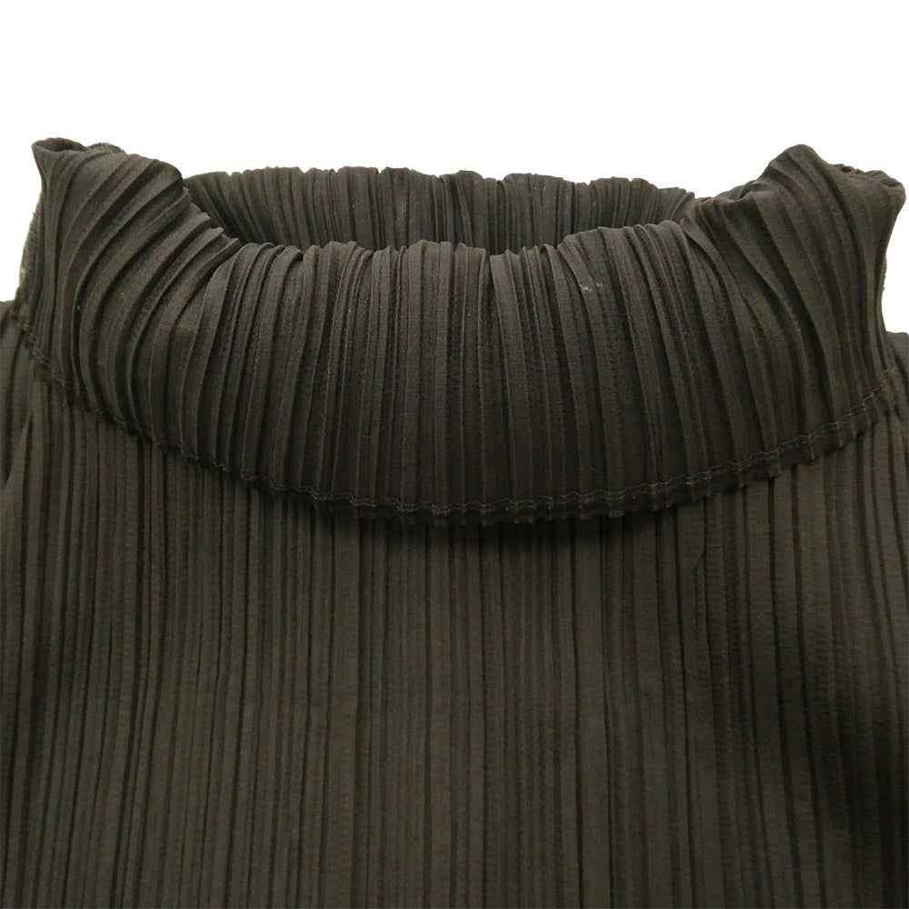 PLEATS PLEASE プリーツプリーズ イッセイミヤケ PP53-JK404 プリーツ加工 ボトルネック 長袖 カットソー ブラック系 4【中古】