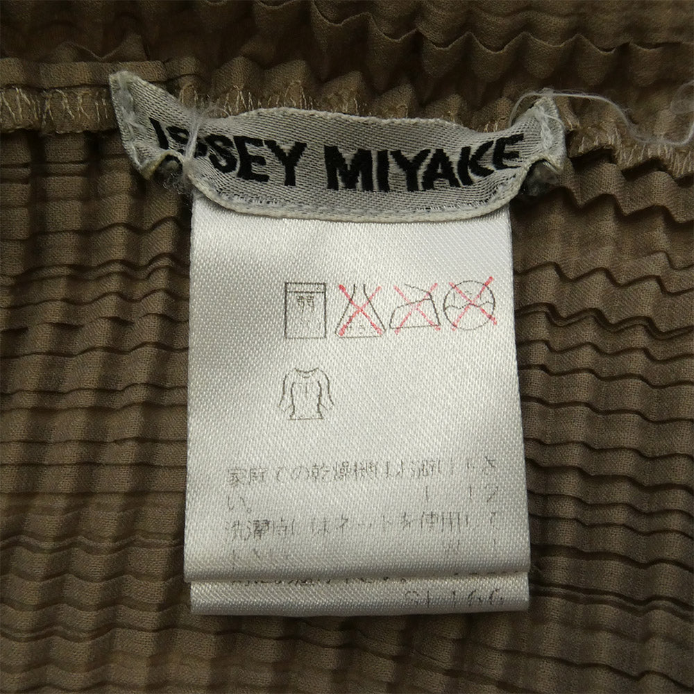 ISSEY MIYAKE イッセイミヤケ IM92-FT124 ボックス プリーツ加工 ハイネック 半袖 カットソー ベージュ系 M【中古】