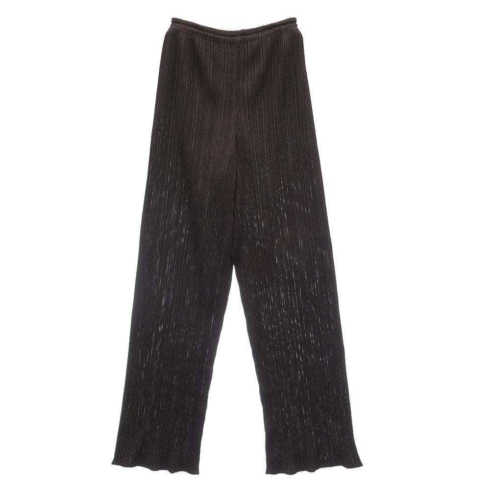 PLEATS PLEASE プリーツプリーズ イッセイミヤケ PP53-JF209 プリーツ加工 ストレート パンツ ブラウン系 3【中古】