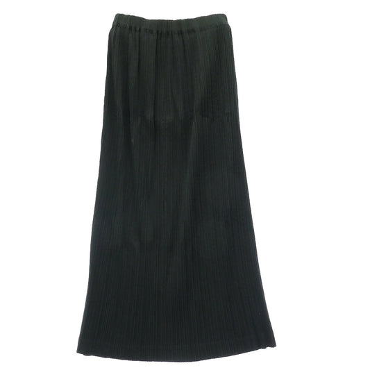 ISSEY MIYAKE イッセイミヤケ IM33-FG908 プリーツ加工 ロング スカート ブラック系 M【中古】