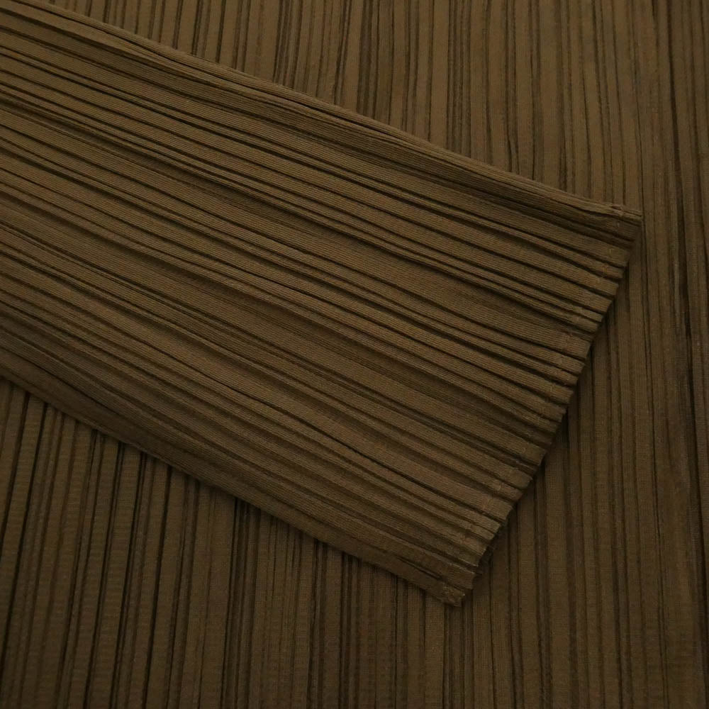 PLEATS PLEASE プリーツプリーズ イッセイミヤケ PP53-JD623 プリーツ加工 ボタンレス ノーカラー カーディガン ブラウン系【中古】