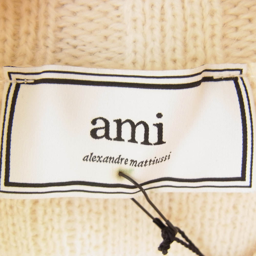 AMI PARIS アミパリス H18K204.004 Alexandre Mattiussi アレクサンドル マテュッシ タートルネック ニット セーター ホワイト系 S【極上美品】【中古】