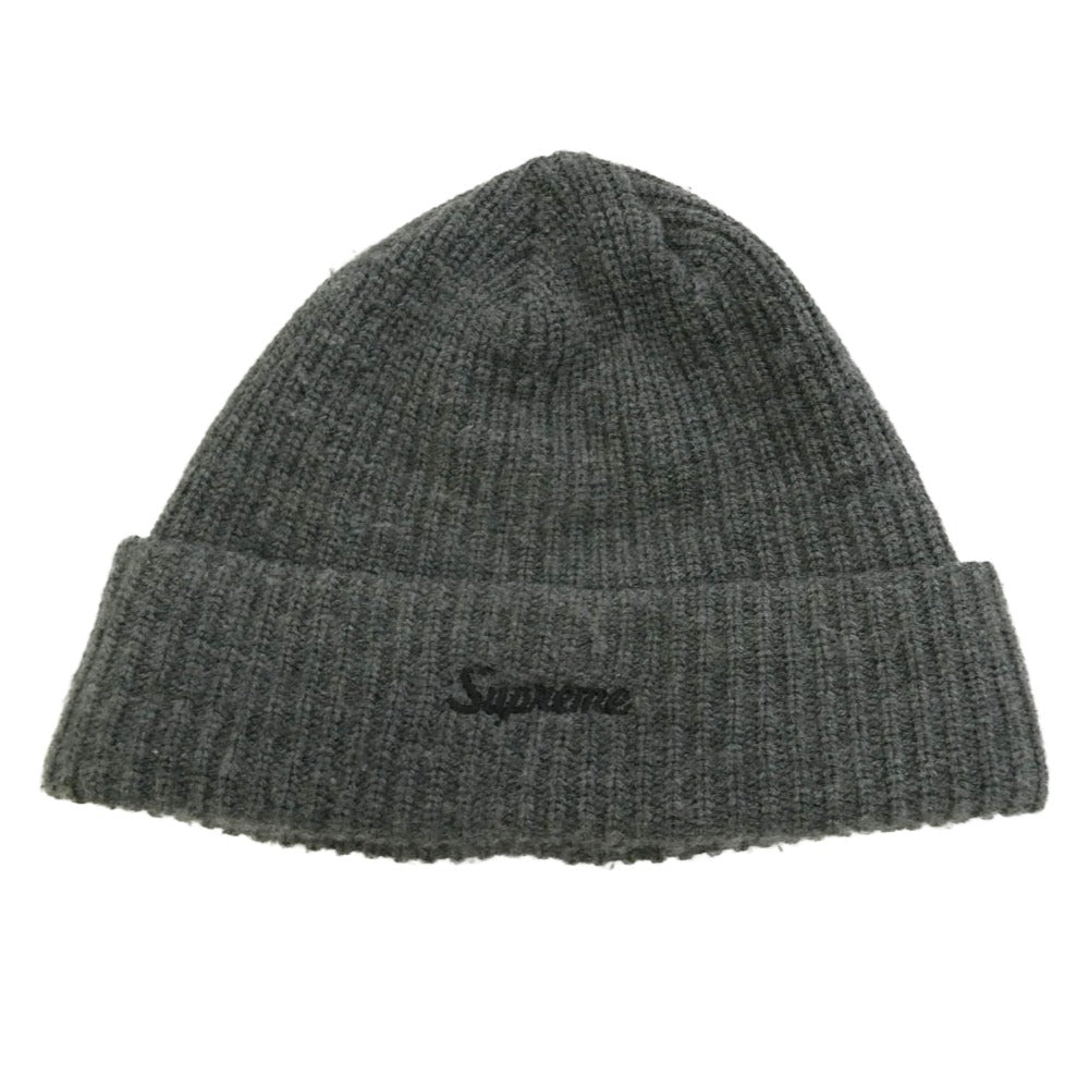 Supreme シュプリーム ワングラム期 Loose Gauge Beanie ロゴ刺繍 ルーズゲージ アクリル ニット帽 ビーニー BLACK  WHITE ブラック系【中古】 Supreme シュプリーム ワングラム期 Loose Gauge Beanie ロゴ刺繍