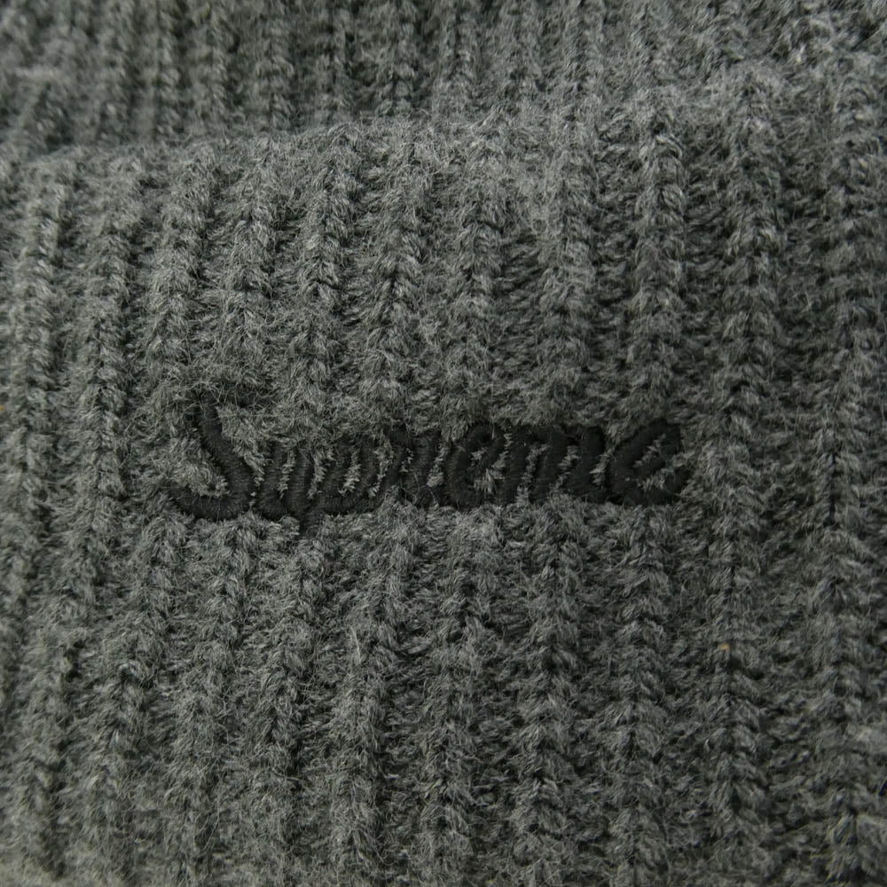 Supreme シュプリーム ワングラム期 Loose Gauge Beanie ロゴ刺繍 ルーズゲージ アクリル ニット帽 ビーニー GRAY BLACK グレー系【中古】