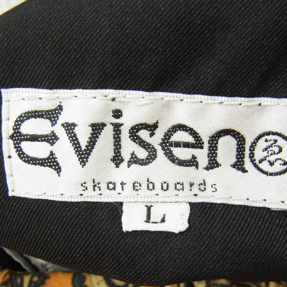 エビセン ペイズリー柄 ロゴ 刺繡 コットン ポリウレタン 総柄 イージー パンツ イエロー系 L【中古】