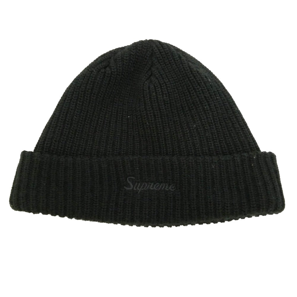 Supreme シュプリーム ワングラム期 Loose Gauge Beanie ロゴ刺繍 ルーズゲージ アクリル ニット帽 ビーニー BLACK BLACK ブラック系【中古】 Supreme シュプリーム ワングラム期 Loose Gauge Beanie ロゴ刺繍