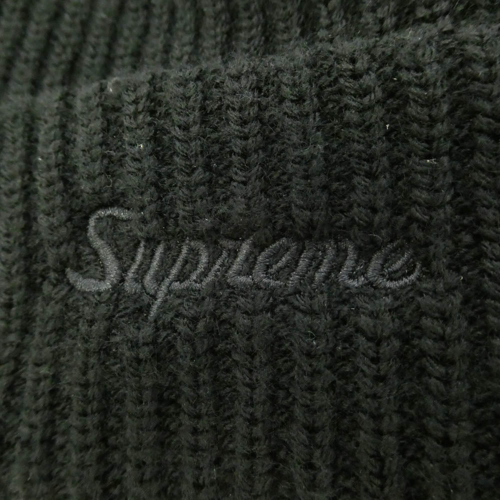 Supreme シュプリーム ワングラム期 Loose Gauge Beanie ロゴ刺繍 ルーズゲージ アクリル ニット帽 ビーニー BLACK BLACK ブラック系【中古】