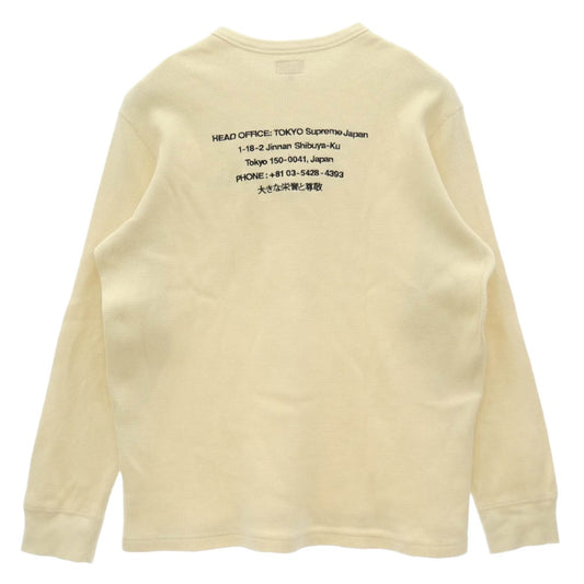 Supreme シュプリーム 19AW HQ Waffle Thermal ワッフル サーマル 長袖カットソー アイボリー系 L【中古】