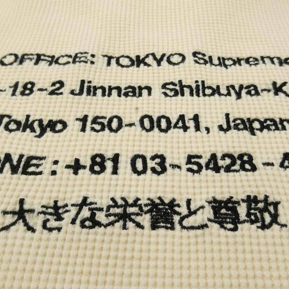 Supreme シュプリーム 19AW HQ Waffle Thermal ワッフル サーマル 長袖カットソー アイボリー系 L【中古】