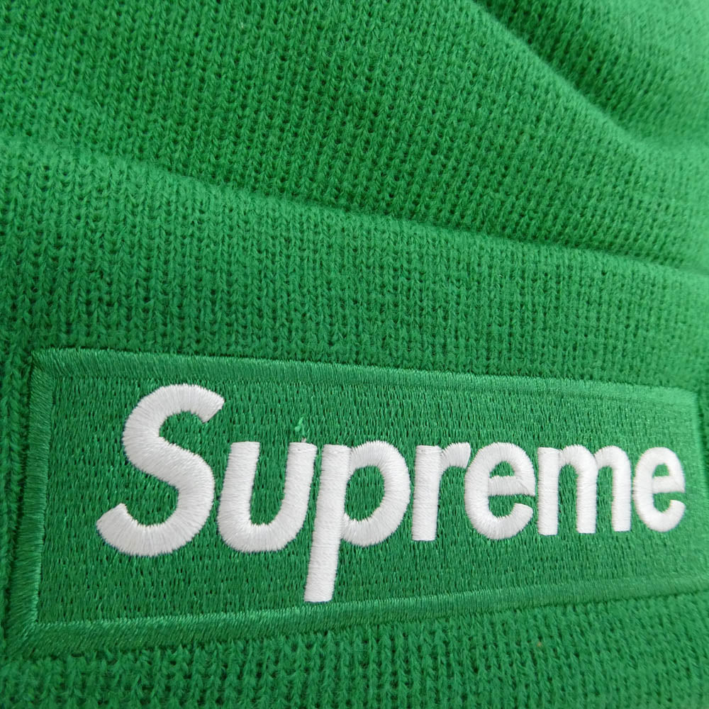 Supreme シュプリーム 24AW × NEW ERA Box Logo Beanie ニューエラ ボックスロゴ ビーニー ロゴ刺繍 ニット帽 ニットキャップ グリーン系【新古品】【未使用】【中古】