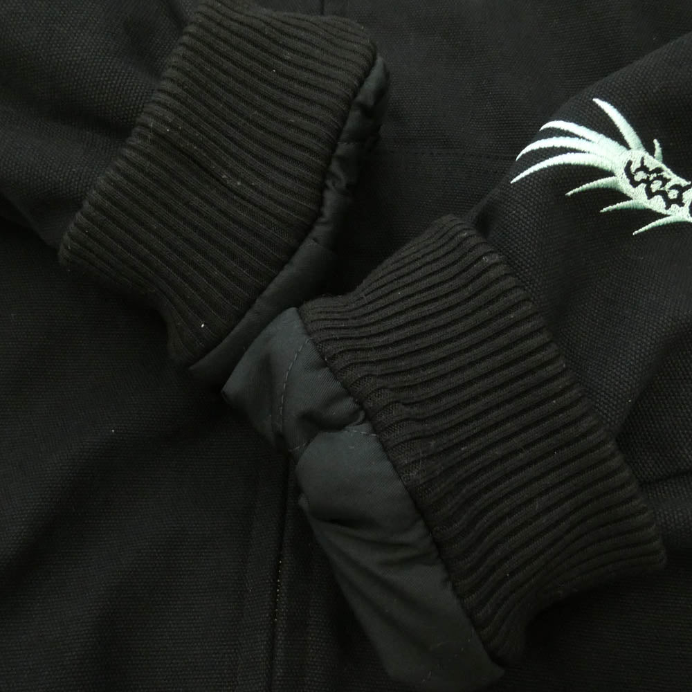 エフアール2 Snake&Skull Hooded Duck 港 アーム刺繍 ジップ アップ ワーク ジャケット ブラック系 M【中古】