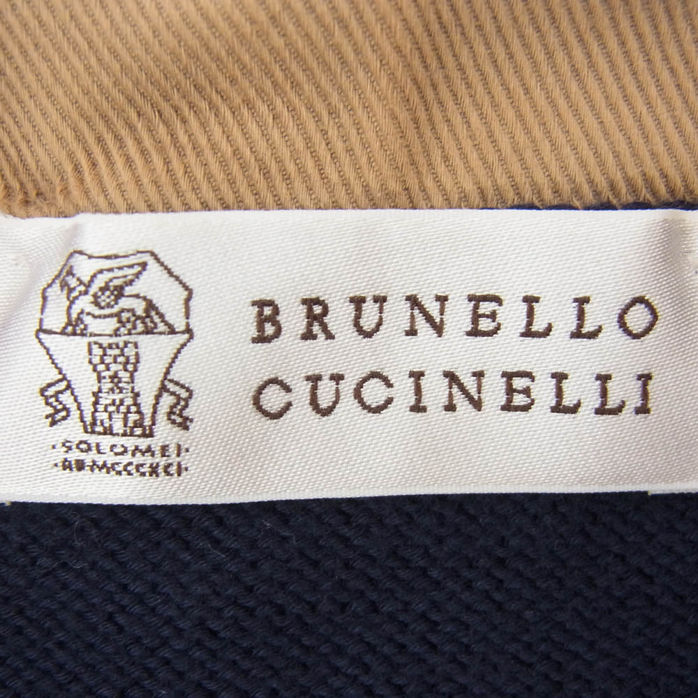 Brunello Cucinelli ブルネロクチネリ コットン ハーフジップ ニット ネイビー系 サイズ表記無【中古】