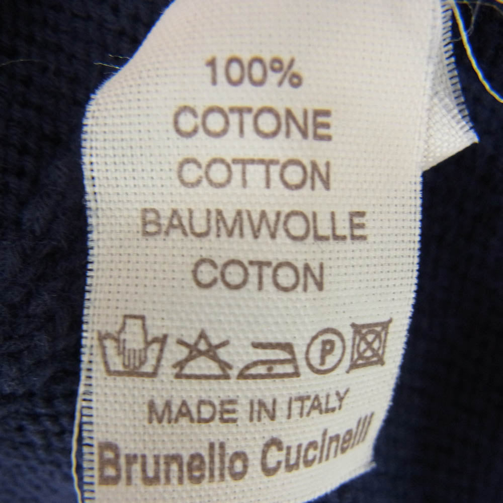 Brunello Cucinelli ブルネロクチネリ コットン ハーフジップ ニット ネイビー系 サイズ表記無【中古】