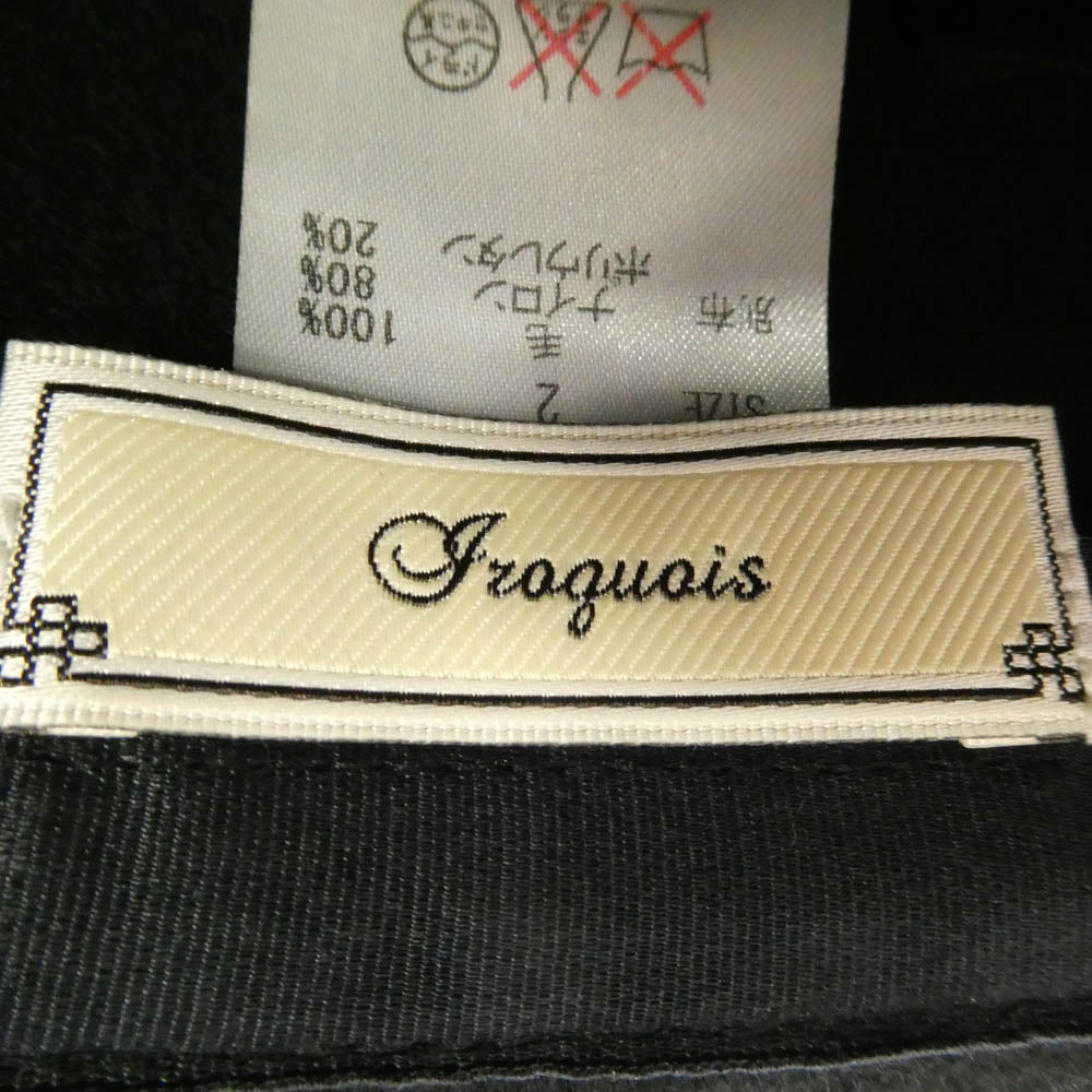 Iroquois イロコイ 886217 ウール ロングプリム ハット 帽子 ブラック