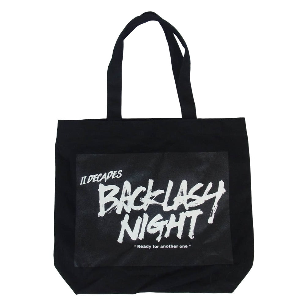 ISAMUKATAYAMA BACKLASH イサムカタヤマバックラッシュ 周年イベント限定販売 BACKLASH NIGHT プリント キャンバス トートバッグ ブラック系【中古】