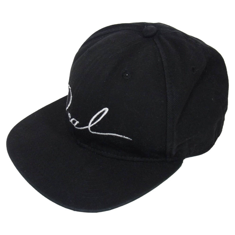 DEAL DESIGN ディールデザイン レザー 切替 ロゴ ベースボール キャップ ブラック系【中古】