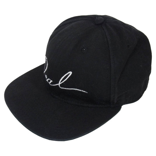DEAL DESIGN ディールデザイン レザー 切替 ロゴ ベースボール キャップ ブラック系【中古】
