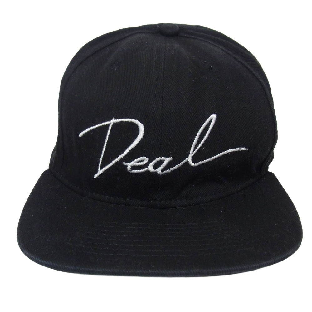 DEAL DESIGN ディールデザイン レザー 切替 ロゴ ベースボール キャップ ブラック系【中古】