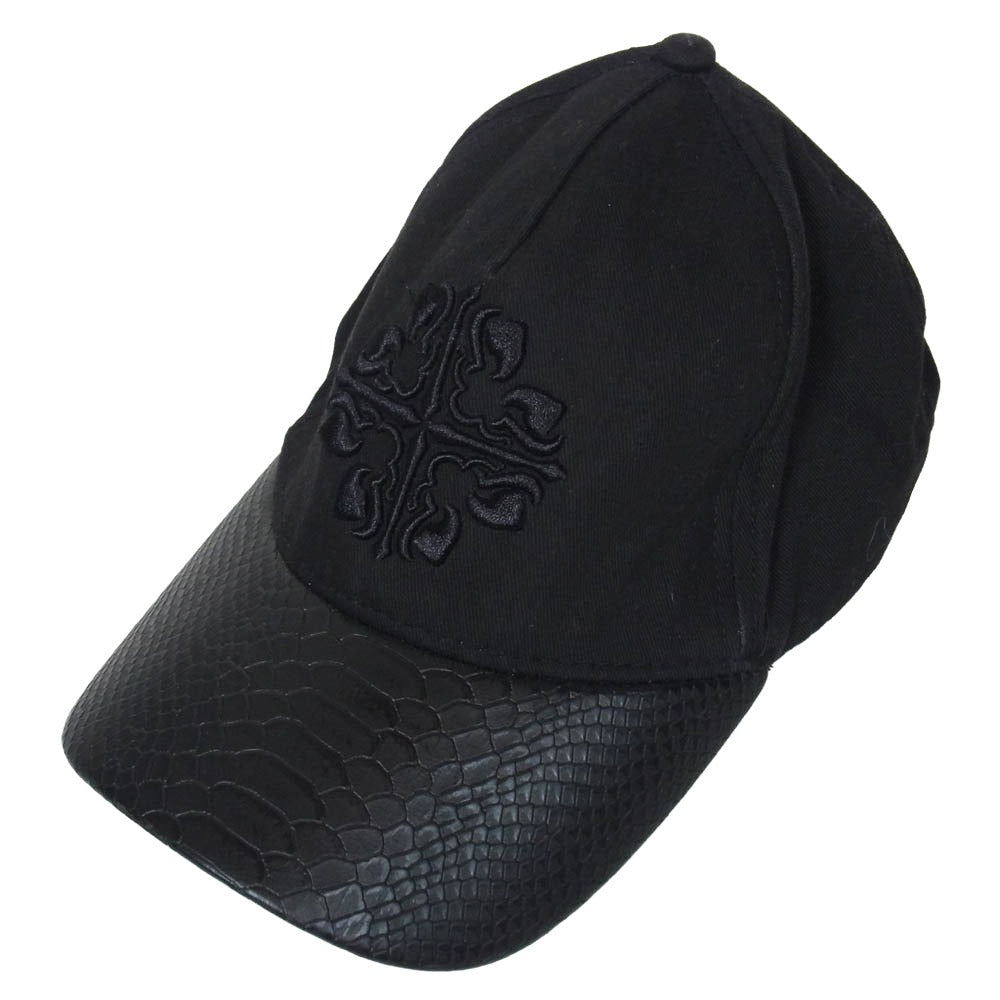 DEAL DESIGN ディールデザイン バイソン レザー 切替 ロゴ キャップ ブラック系【中古】