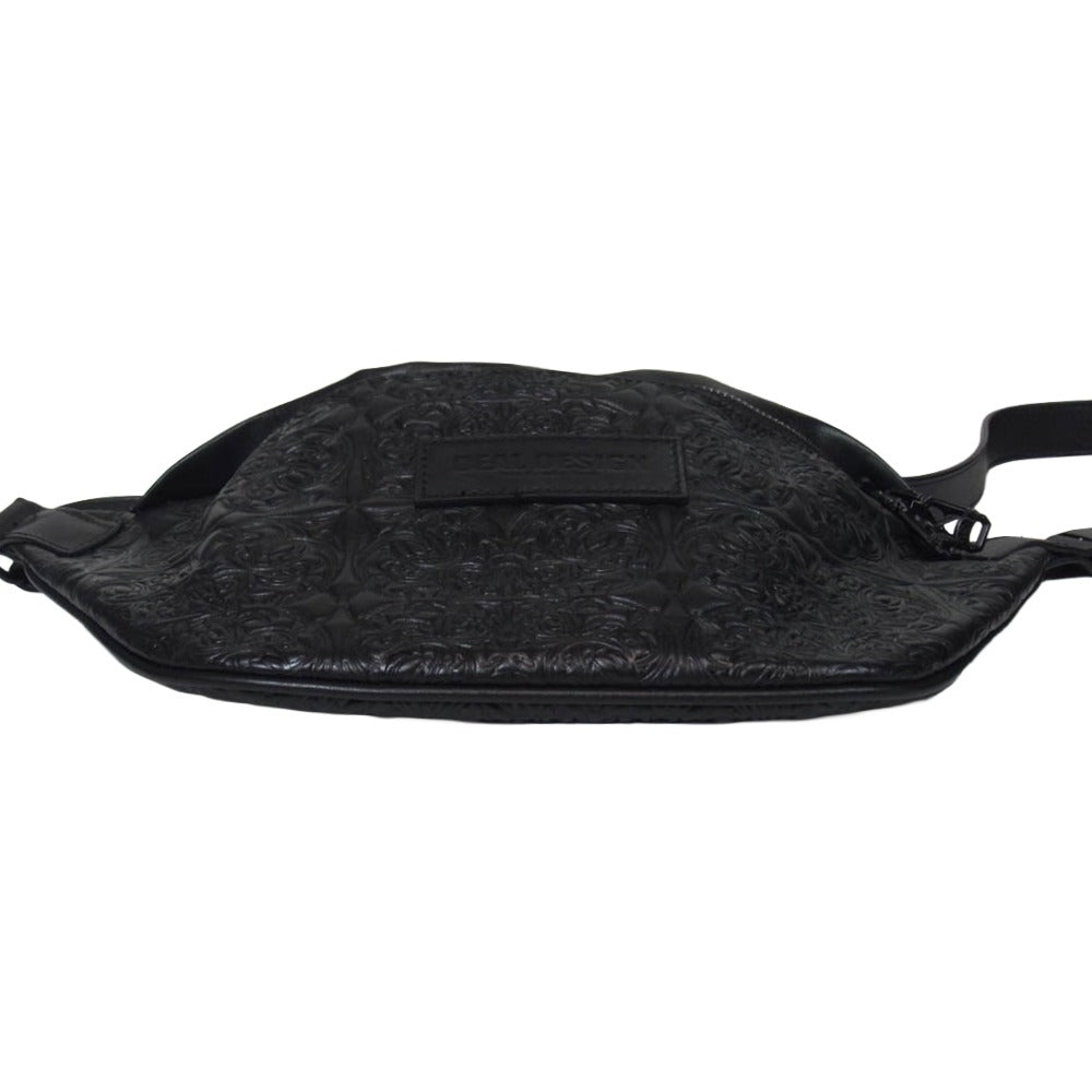 DEAL DESIGN ディールデザイン real leather shoulder bag レザー ロゴ ショルダーバッグ ブラック系【中古】
