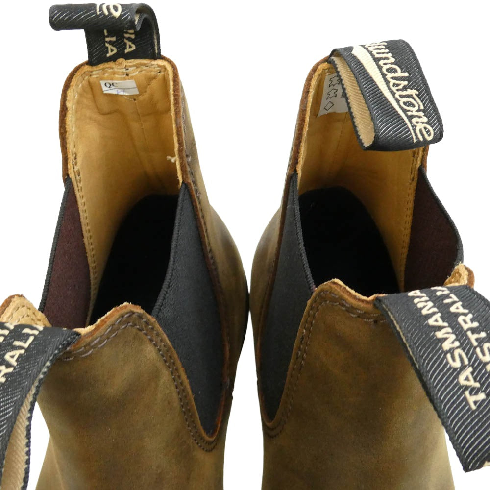 ブランドストーン 1673 Elastic Leather Chelsea Lug Boots エラスティック スエード レザー サイドゴア チェルシー ショート ブーツ ブラウン系 UK7【美品】【中古】