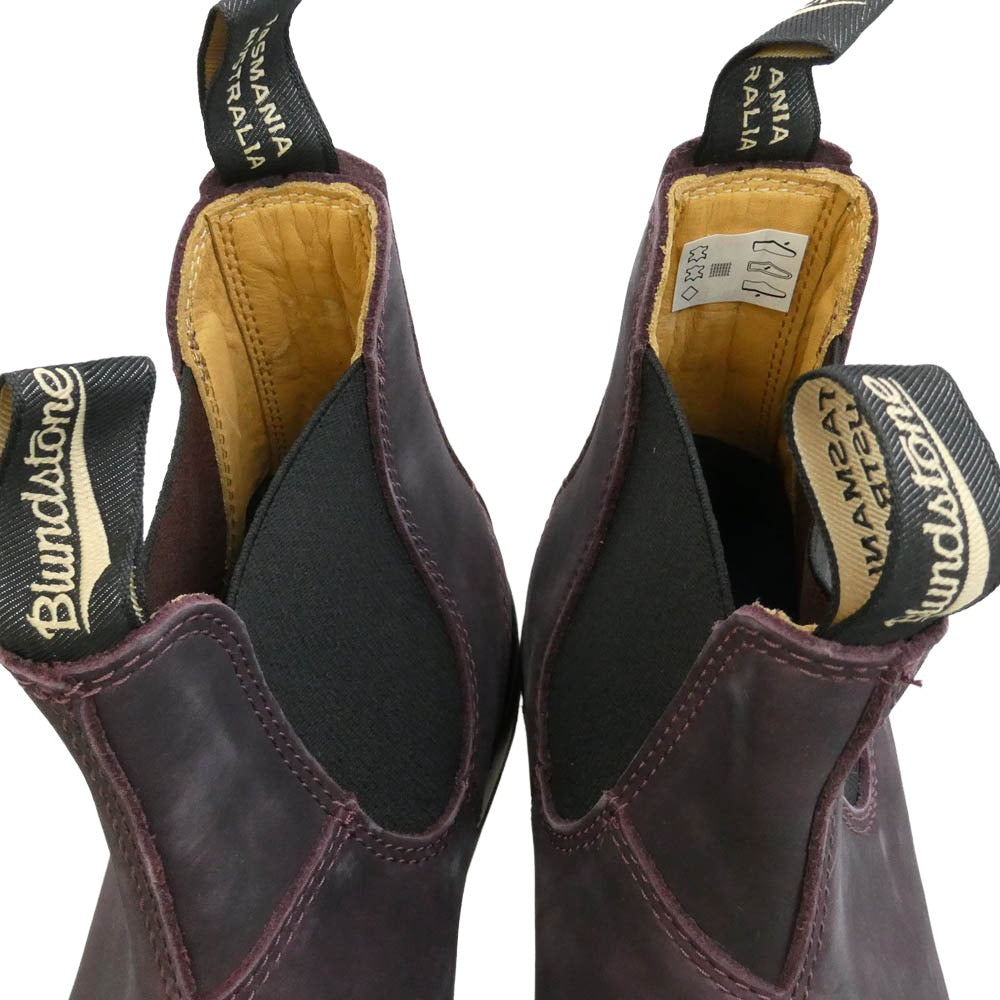 ブランドストーン 2448 Leather Chelsea Lug Boots スエード レザー サイドゴア チェルシー ショート ブーツ パープル系 UK9【美品】【中古】