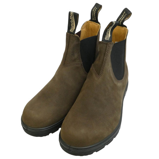 ブランドストーン 1606 Nubuck Ankle Leather Chelsea Lug Boots シボ革 ヌバック アンクル レザー サイドゴア チェルシー ショート ブーツ ブラウン系 UK6【美品】【中古】