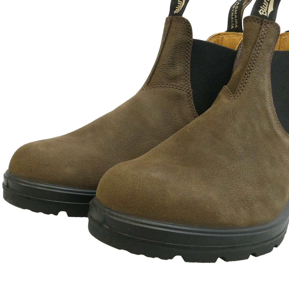 ブランドストーン 1606 Nubuck Ankle Leather Chelsea Lug Boots シボ革 ヌバック アンクル レザー サイドゴア チェルシー ショート ブーツ ブラウン系 UK6【美品】【中古】