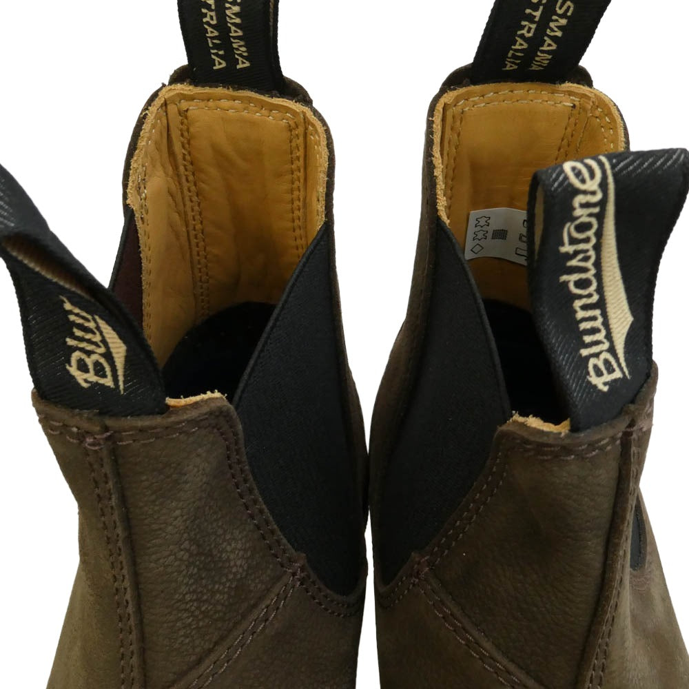 ブランドストーン 1606 Nubuck Ankle Leather Chelsea Lug Boots シボ革 ヌバック アンクル レザー サイドゴア チェルシー ショート ブーツ ブラウン系 UK6【美品】【中古】