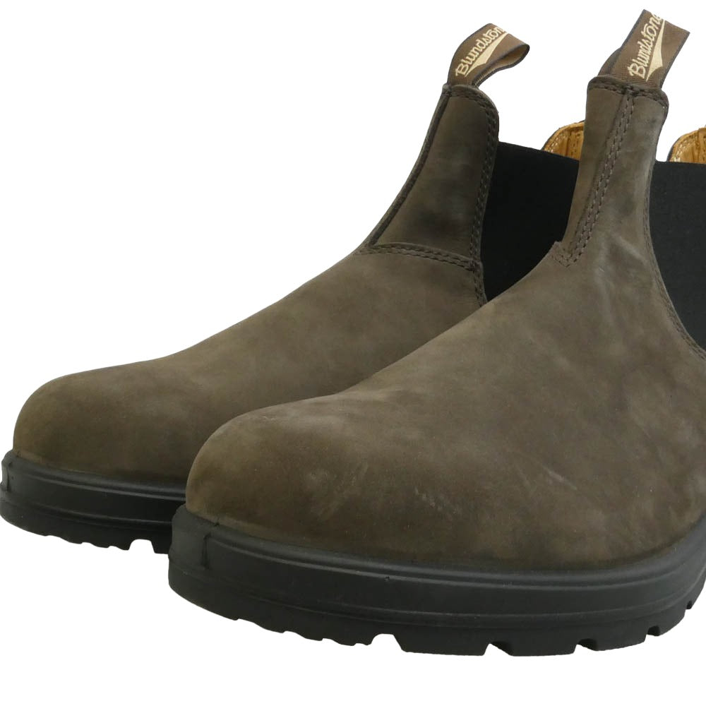 ブランドストーン 2345 Nubuck Ankle Leather Chelsea Lug Boots ヌバック アンクル スエード レザー サイドゴア チェルシー ショート ブーツ ブラウン系 UK9【美品】【中古】