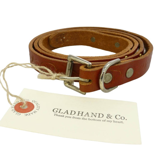 GLADHAND & Co. グラッドハンド HTC エイチティーシー 24AW GH-24-AW-02 × HTC エイチティーシー レザー スタッズ ナローベルト ブラウン系 34【中古】