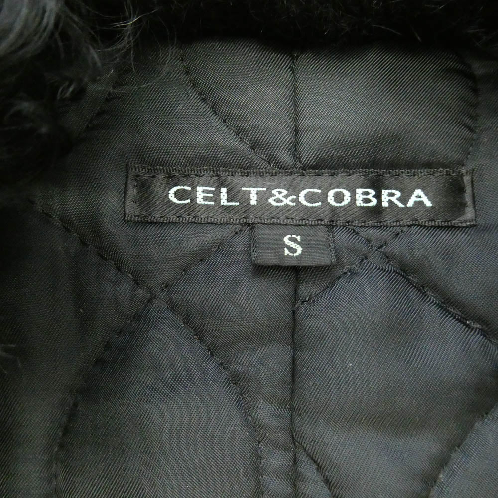 Celt&Cobra ケルト&コブラ 3WCOT-03 ムートンレザー 襟ボア コート 裏地キルティング ブラック系 S【中古】