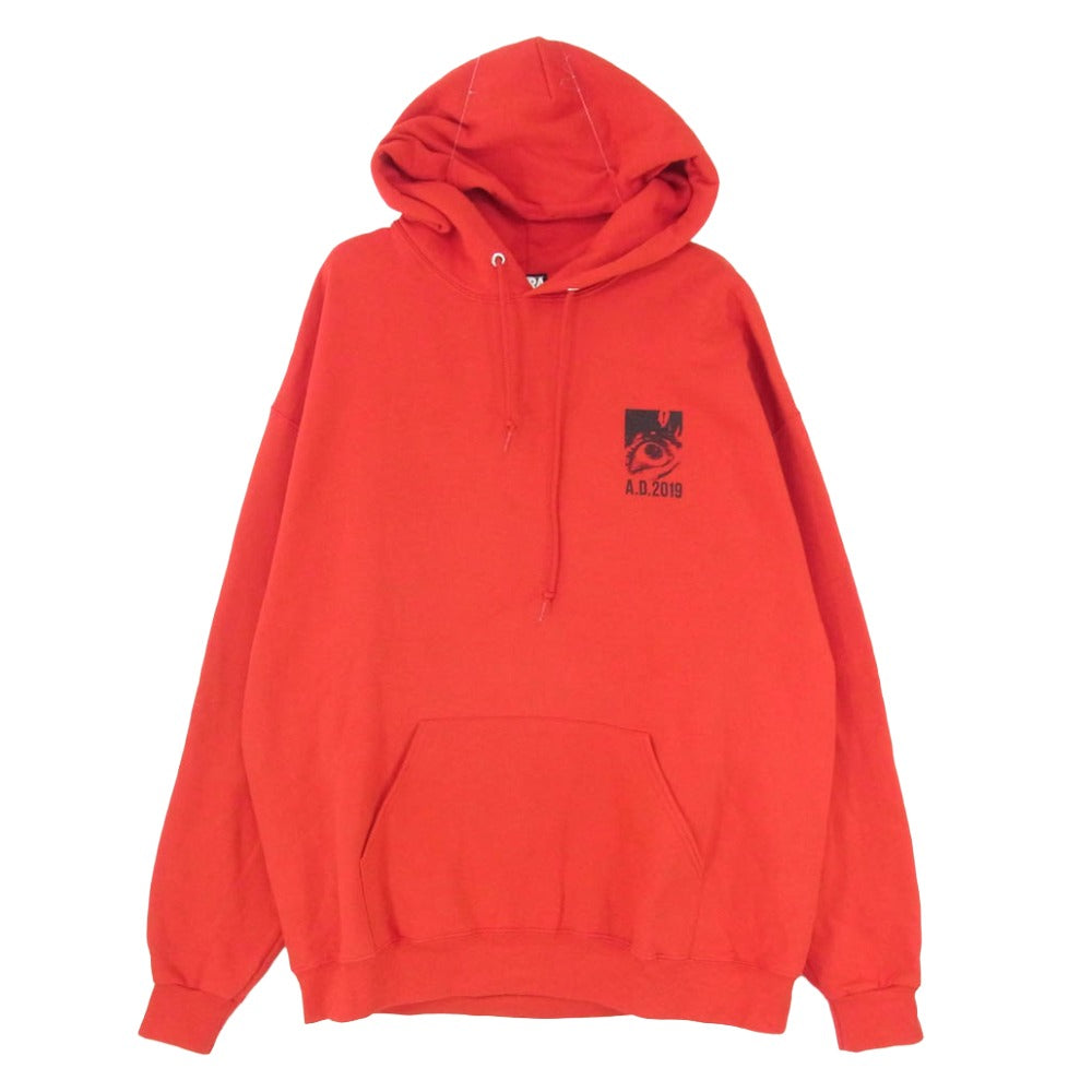 アキラアートオブウォール 19AW 展覧会限定 Back Print Hoodie バックプリント プルオーバー フーディー パーカー レッド系 XL【中古】