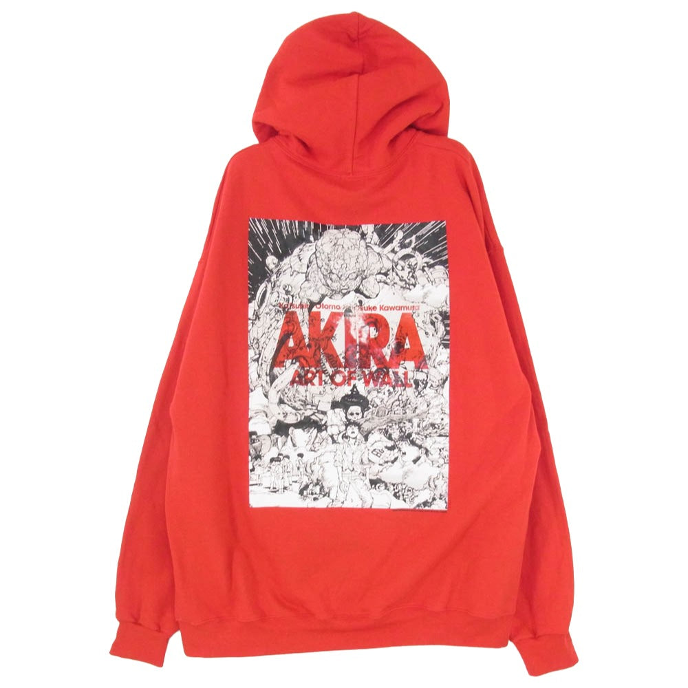 アキラアートオブウォール 19AW 展覧会限定 Back Print Hoodie バックプリント プルオーバー フーディー パーカー レッド系 XL【中古】