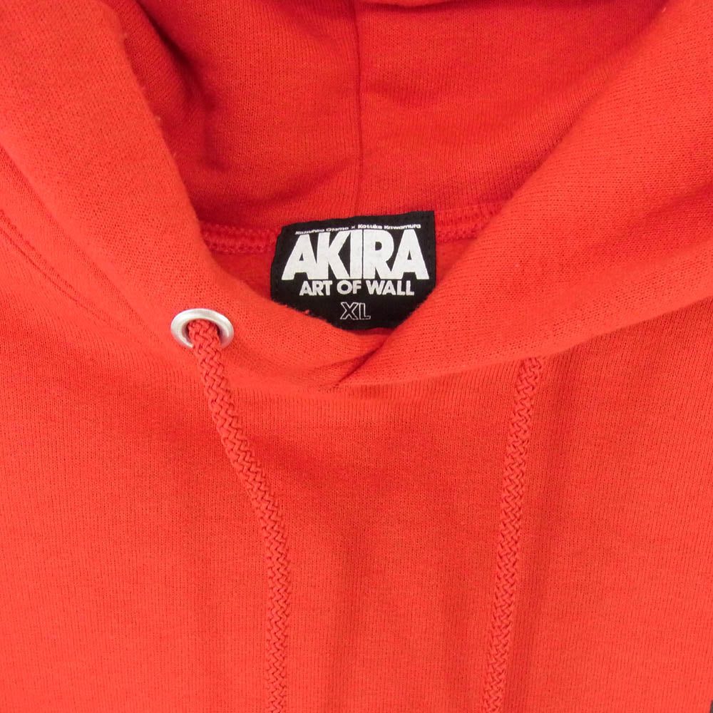 アキラアートオブウォール 19AW 展覧会限定 Back Print Hoodie バックプリント プルオーバー フーディー パーカー レッド系 XL【中古】